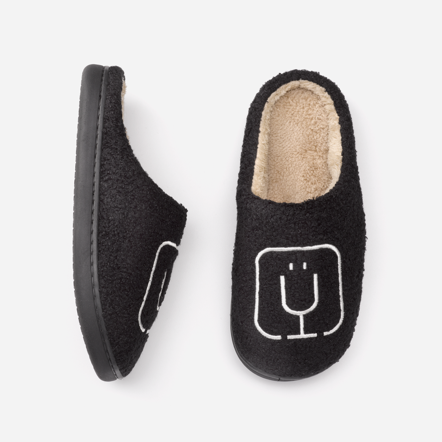 brumate-fuzzy-slippers-black-f3 apparel-slippers-above.png